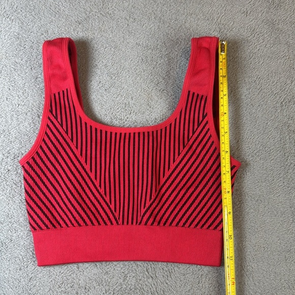 Fabletics Red and Black Striped Sports Bra XS - Picture 2 of 5